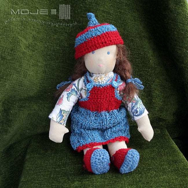 Lalka Marcelinka, lalka szmaciana lalka ręcznie szyta, dla dzieci, rag doll