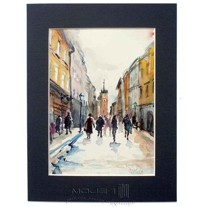 Florianska II-akwarela-obrazek-malowany-na-sciane-krakowska-ulica-Krakow