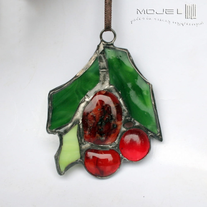 Dekor-swiateczny-zawieszka-szklana-ze-szkla-witrazowe-swieta-boze-narodzenie-ostrokrzew-fusing