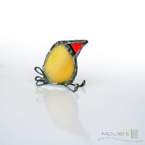 Kurczątko, witrażowe kurczątko, żółty kurczak, drobny prezent, pomysł na prezent