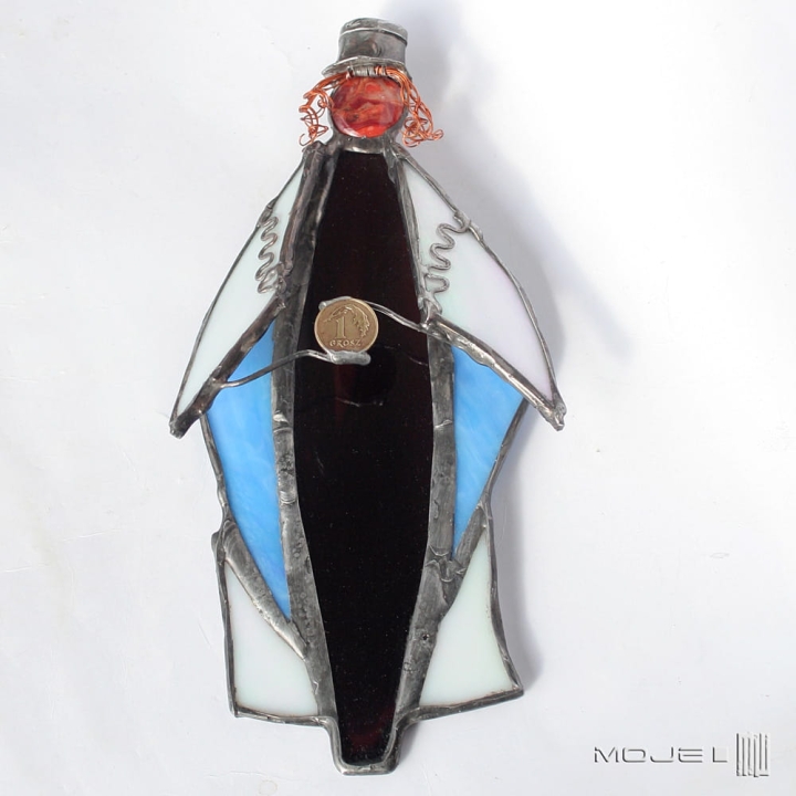 Zydek-z-moneta-smieszna-szklana-figurka-na-szczescie-do-powieszenia-na-sciane-ze-szkla-witrazowa