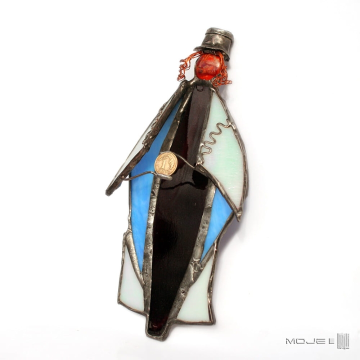 Zydek-z-moneta-smieszna-szklana-figurka-na-szczescie-do-powieszenia-na-sciane-ze-szkla-witrazowa