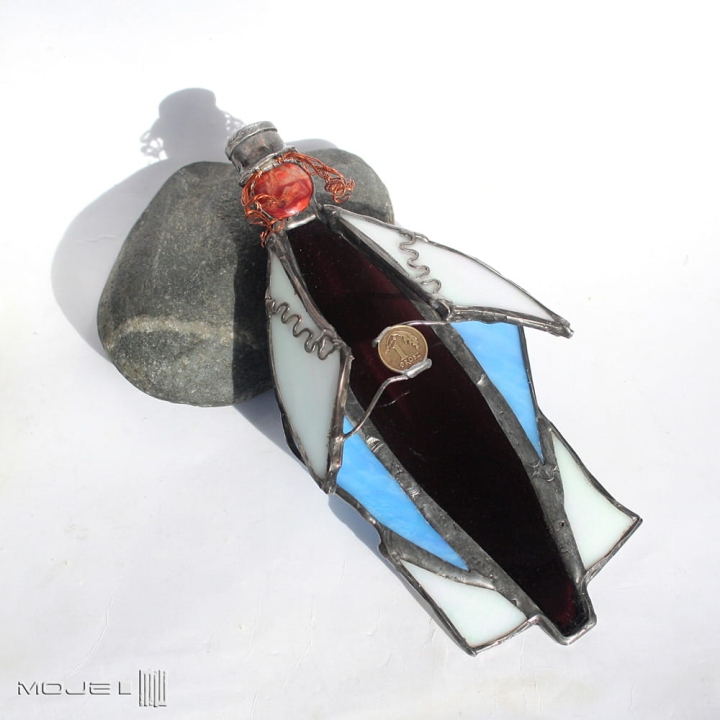 Zydek-z-moneta-smieszna-szklana-figurka-na-szczescie-do-powieszenia-na-sciane-ze-szkla-witrazowa