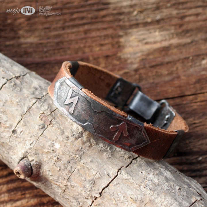 hagalaz-teiwaz-runy-znaki-runiczne-bransoletka-meska-damska-rzemien-brazowy-skora-skorzany