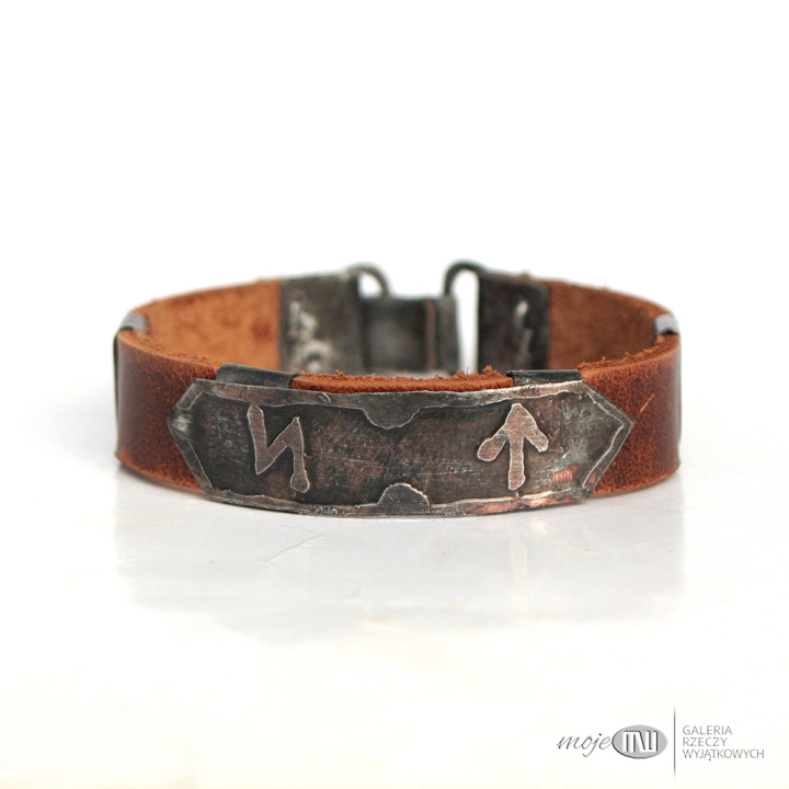 hagalaz-teiwaz-runy-znaki-runiczne-bransoletka-meska-damska-rzemien-brazowy-skora-skorzany