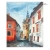 Sighisoara-malowany-obraz-olejny-na-sciane-widok-miasto-ulica-wieza-zegarowa