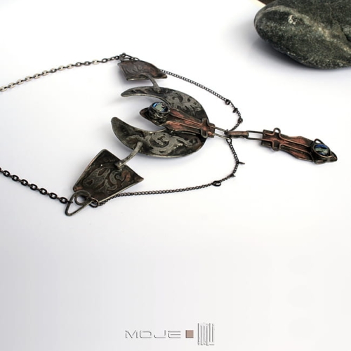 Switezianka-naszyjnik-bizuteria-gotycka-gotycki-gothic-ezoteryczny-magiczny-miedziany-biżuteria-autorska-metaloplastyka-księżyc-luna-słowiańskie-poganska