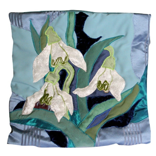 Przebiśniegi, poszewka dekoracyjna, poduszka dekoracyjna, patchwork, handmade, pillow, pillowcase, poszewki, poduszki, ręcznie szyte, do domu, prezent, 