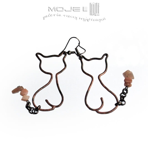 Kociaste kolczyki, kolczyki, kolczyki tiffany, biżuteria z miedzi, biżuteria tiffany, rękodzieło, ręcznie robiony, biżuteria autorska, miedź, kolczyki, handmade,