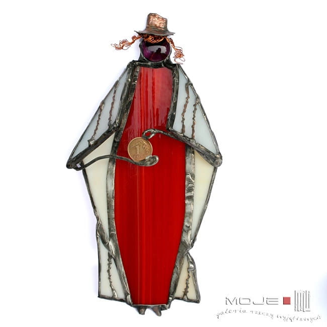 Żydek na szczęście, witraż, dekory, dekor, Żyd, Żydek, na szczęście, rękodzieło, ręcznie robione, handmade, dekory wiszące, na ścianę, witraż tiffany, tiffany