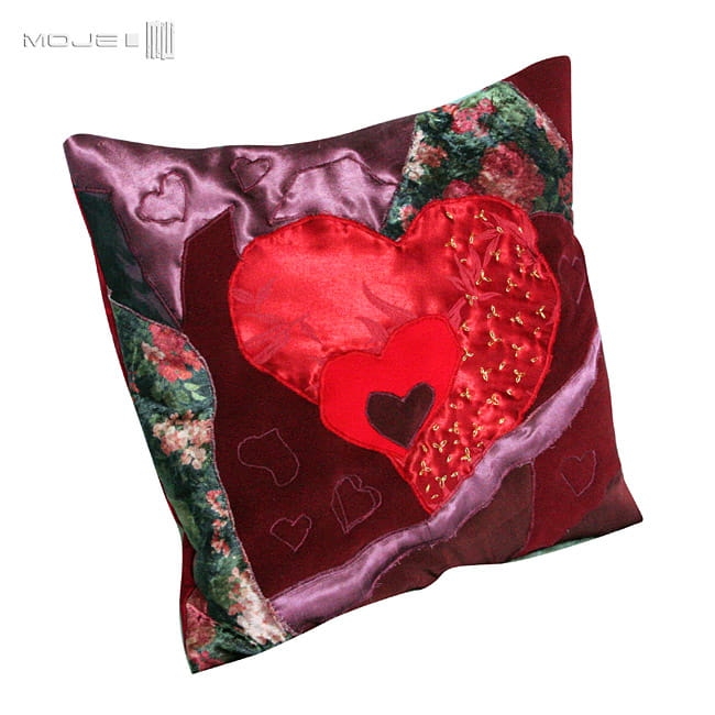 Sercowa sprawa, serce, heart, poszewka dekoracyjna, poduszka dekoracyjna, patchwork, handmade, pillow, pillowcase, poszewki, poduszki, ręcznie szyte, do domu, prezent, 