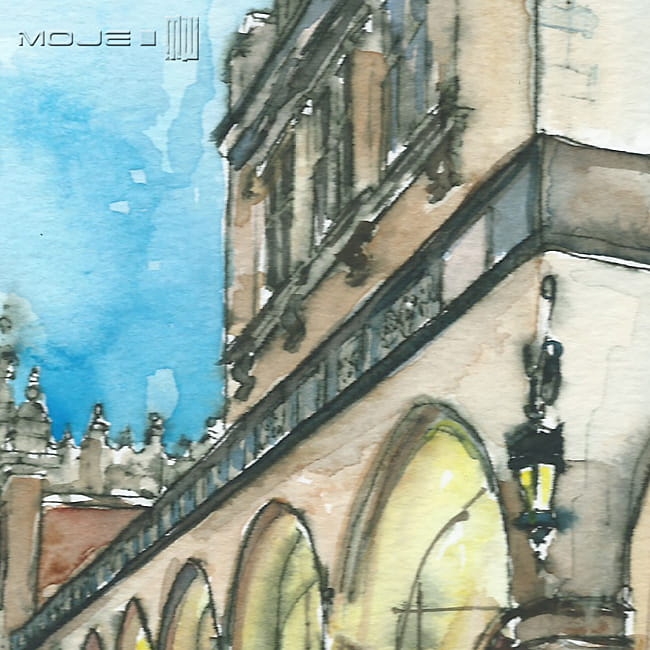 Sukiennice w Krakowie, akwarela, Kraków w akwareli, Rynek Główny w Krakowie, obraz, akwarela, Kraków, Sukiennice, architektura w akwareli,