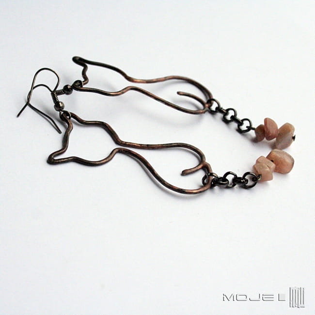 Kociaste kolczyki, kolczyki, kolczyki tiffany, biżuteria z miedzi, biżuteria tiffany, rękodzieło, ręcznie robiony, biżuteria autorska, miedź, kolczyki, handmade,