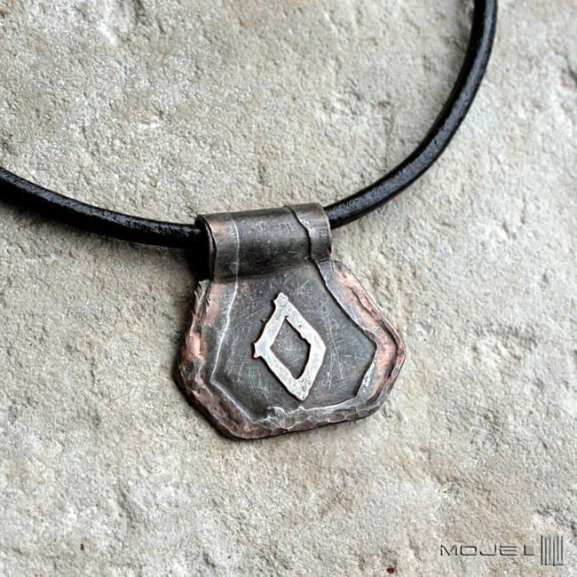 Ingwaz wisior runiczny, miedziany wisior, runy, trawiona miedź, znak runiczny, wisior męski, męska biżuteria