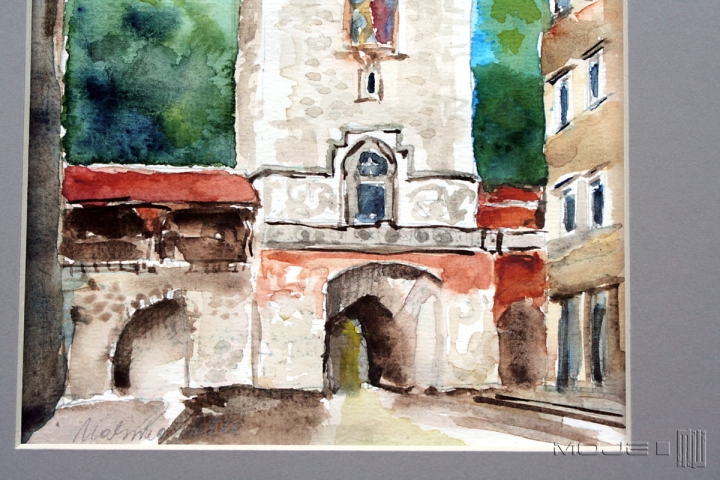 Brama Floriańska, akwarela, Kraków w akwareli, pamiątka z Krakowa, obrazek