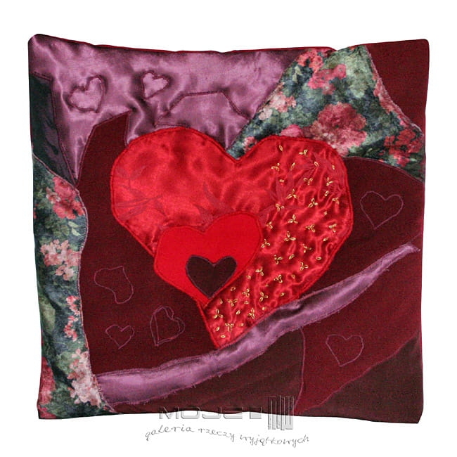 Sercowa sprawa, serce, heart, poszewka dekoracyjna, poduszka dekoracyjna, patchwork, handmade, pillow, pillowcase, poszewki, poduszki, ręcznie szyte, do domu, prezent, 