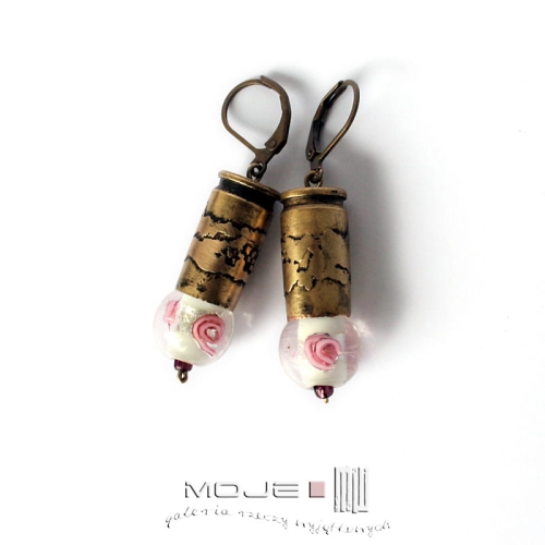 Kaliber-9-rozany-kolczyki-z-lusek-mosiezne-wiszace-militarne