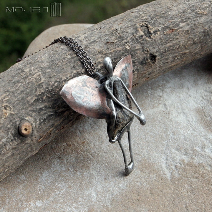 Kamykowy anioł, wisior, kamień naturalny