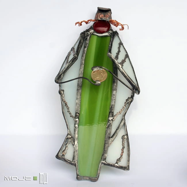 Żydek na szczęście, witraż, dekory, dekor, Żyd, Żydek, na szczęście, rękodzieło, ręcznie robione, handmade, dekory wiszące, na ścianę, witraż tiffany, tiffany