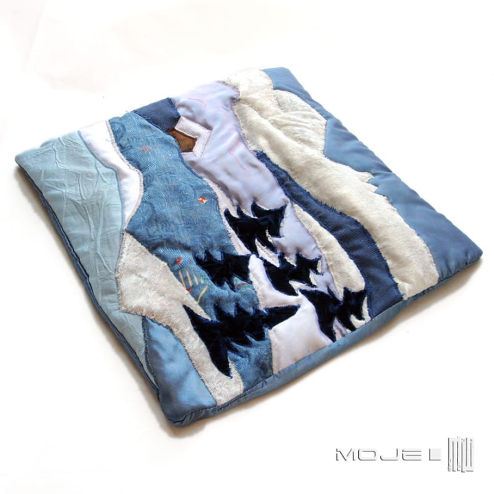 Zimowe góry, poszewki dekoracyjne, patchwork