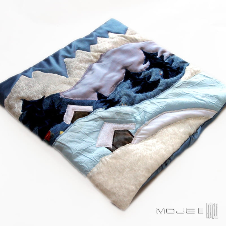 Zimowe góry, poszewki dekoracyjne, patchwork