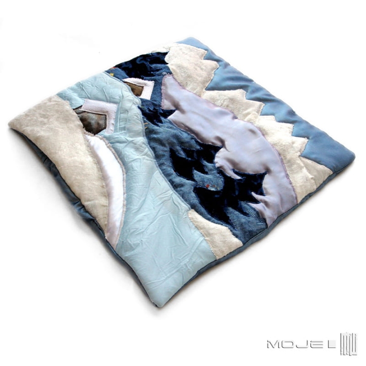 Zimowe góry, poszewki dekoracyjne, patchwork