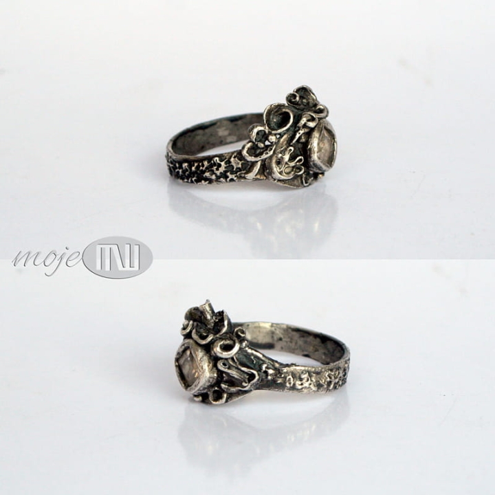 Strojny-srebrny-pierscionek-z-kwiatkami-srebro-Art-Clay-cyrkonia-ze-srebra-wzorzysty