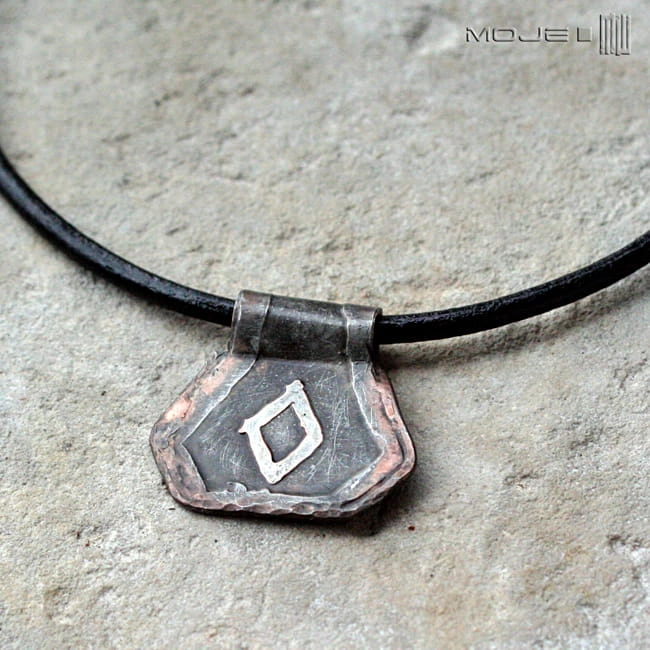 Ingwaz wisior runiczny, miedziany wisior, runy, trawiona miedź, znak runiczny, wisior męski, męska biżuteria