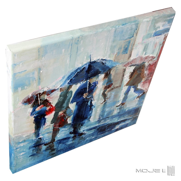 Deszczowi ludzie, obraz olejny, olej na płótnie