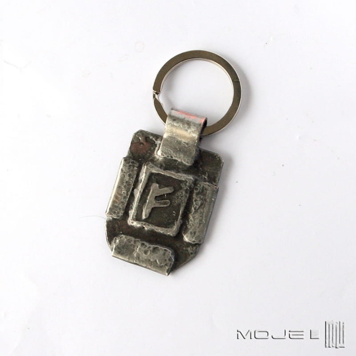 Brelok z runą Fefu, znaki runiczne, talizman, runy