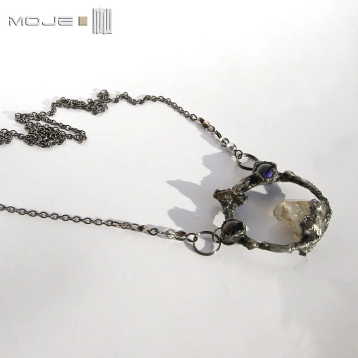 Basniowy-cytryn-wisior-z-miedzi-kamien-naturalny-fusing-elektroformowanie-miedziany-miedziowanie