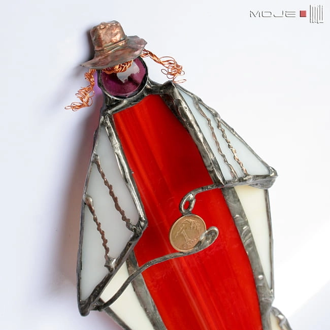 Żydek na szczęście, witraż, dekory, dekor, Żyd, Żydek, na szczęście, rękodzieło, ręcznie robione, handmade, dekory wiszące, na ścianę, witraż tiffany, tiffany,