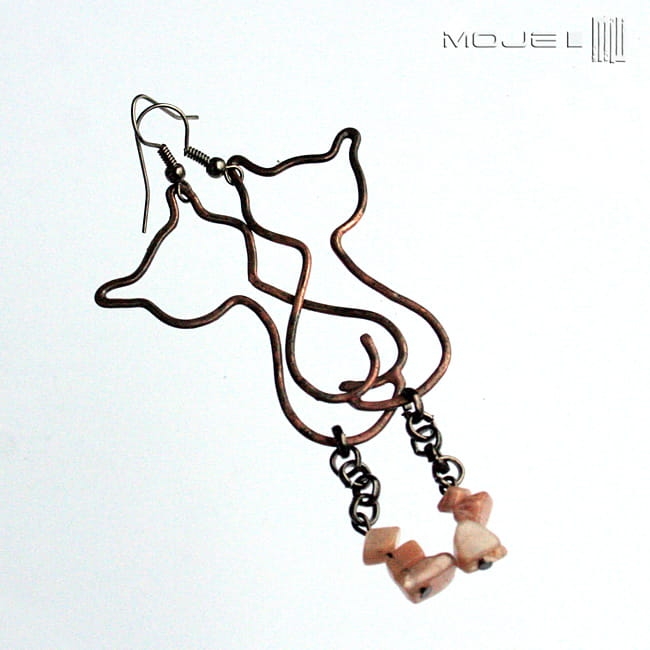 Kociaste kolczyki, kolczyki, kolczyki tiffany, biżuteria z miedzi, biżuteria tiffany, rękodzieło, ręcznie robiony, biżuteria autorska, miedź, kolczyki, handmade,