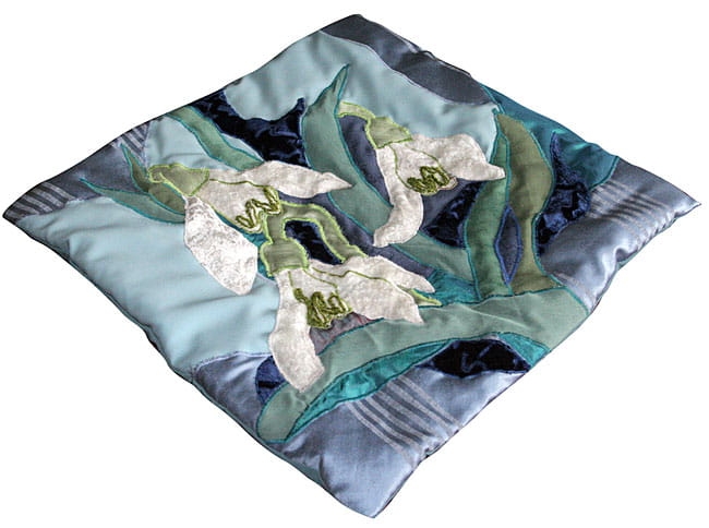 Przebiśniegi, poszewka dekoracyjna, poduszka dekoracyjna, patchwork, handmade, pillow, pillowcase, poszewki, poduszki, ręcznie szyte, do domu, prezent, 