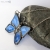 Niebieski motyl, wisior ze szkła, biżuteria Tiffany, fusing szklany, topione szkło, motyl, biżuteria autorska, szklany motyl, prezent